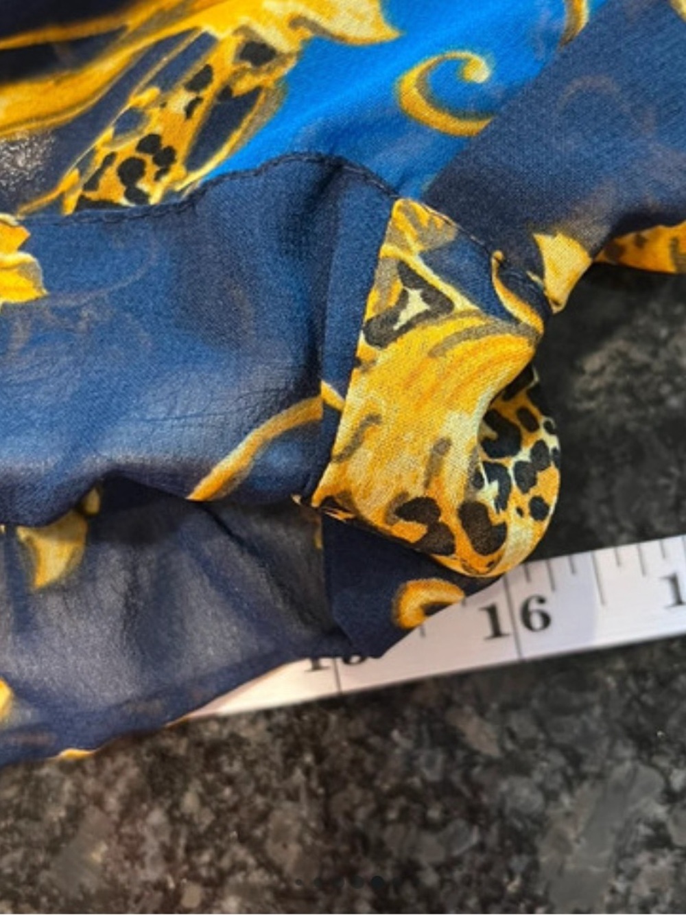 Rouge! Blue and Gold Baroque Wrap Blouse - Picture 9 of 10
